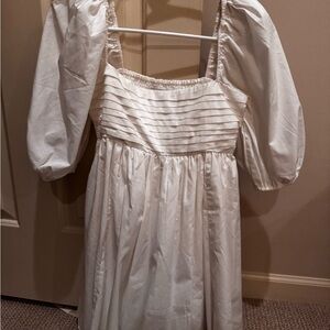 Abercrombie & Fitch White Puff Sleeve Mini Dress